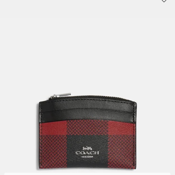 Coach Accessories - Shaped Card Case With Buffalo Plaid Print